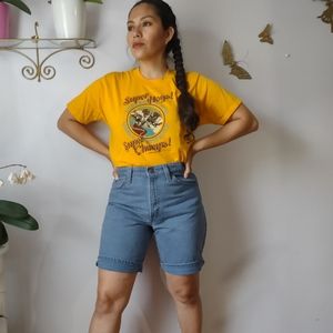 Vintage orange tag Bermuda denim shorts